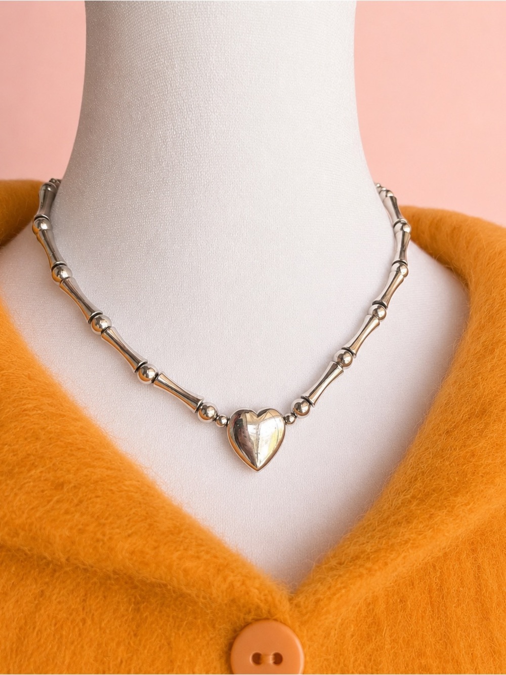 Sarah Coventry Silver-Tone Heart Pendant Necklace